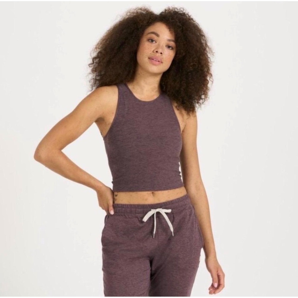 Vuori Elevation Plyo High Neck Tank Smoked Plum Womens Size L/XL Athleisure
